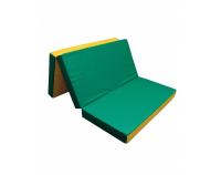 Мат спортивный гимнастический складной 150х100х10 см (3 сложения) желто-зеленый