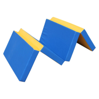 Мат спортивный гимнастический складной 200х100х10 см (4 сложения) желто-синий