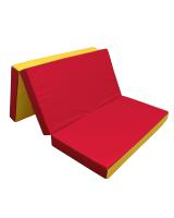 Мат спортивный гимнастический складной 150х100х10 см (3 сложения) желто-красный