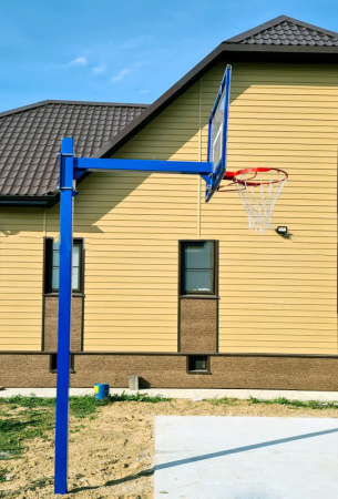 Баскетбольная стойка для улицы под бетонирование разборная вынос 0,5 м фото