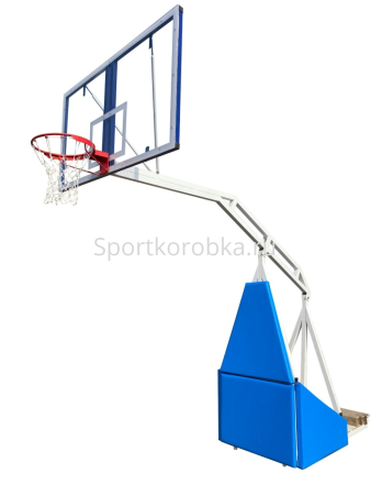 Стойка баскетбольная мобильная складная с гидравлическим механизмом, игровая, вынос 3,25 м фото