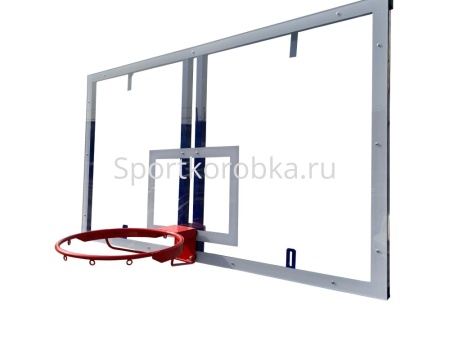 Баскетбольный щит игровой 1800х1050 мм, закаленное стекло 10 мм фото